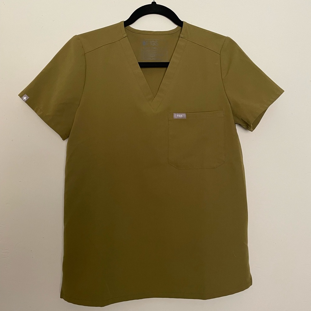 Figs XS Martini Olive Catarina One-Pocket Scrub Top